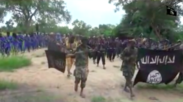 Video featured hundred of armed fighters.